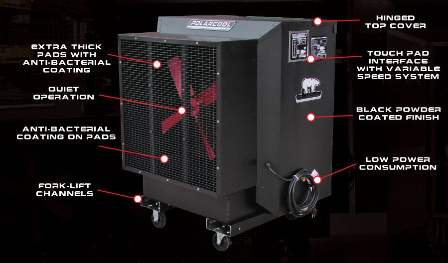 Evaporative Fan - 48" Belt Drive (120v) - Powder Coated (Cools 4,000 Sq. Ft.)