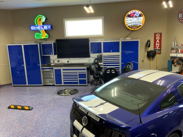SHELBY RACING ROUND NEON SIGN IN 36 INCH STEEL CAN