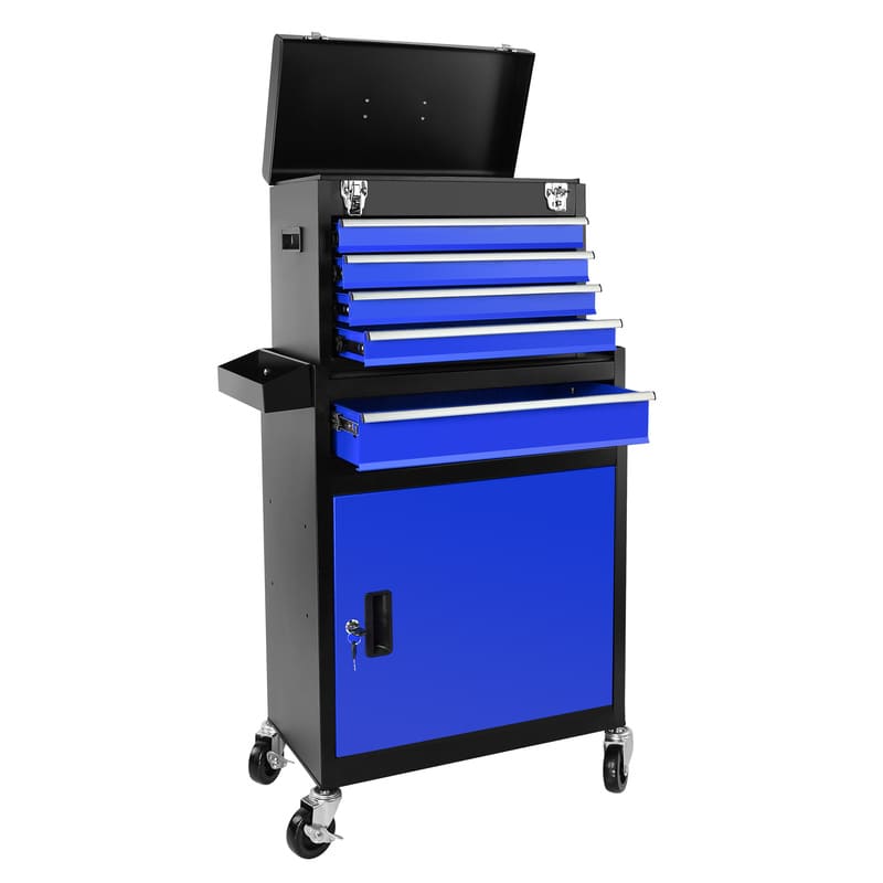 5-Drawer Metal Tool Cart for Garage Workshop