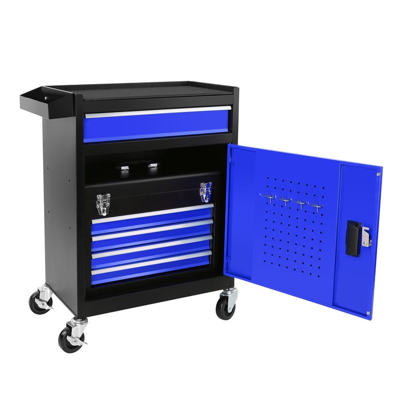 5-Drawer Metal Tool Cart for Garage Workshop