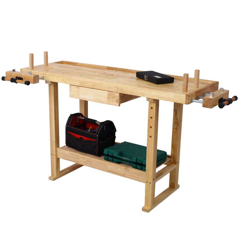 55" Wooden Workbench for Garage Workshop