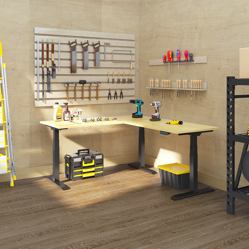 WB5TB L-shaped Electric Height Adjustable Workbench