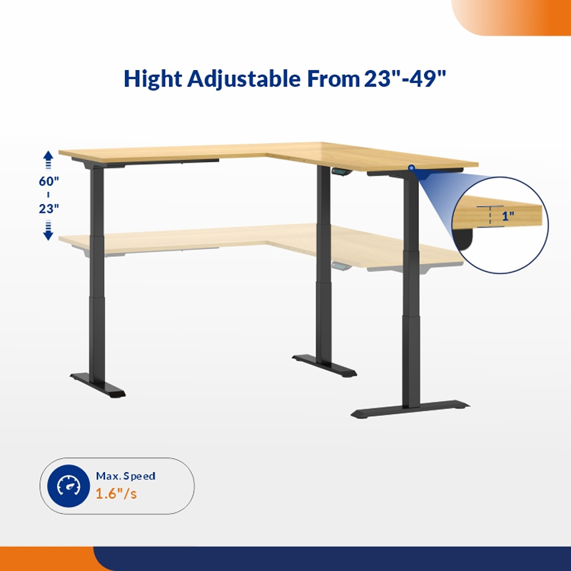 WB5TB L-shaped Electric Height Adjustable Workbench