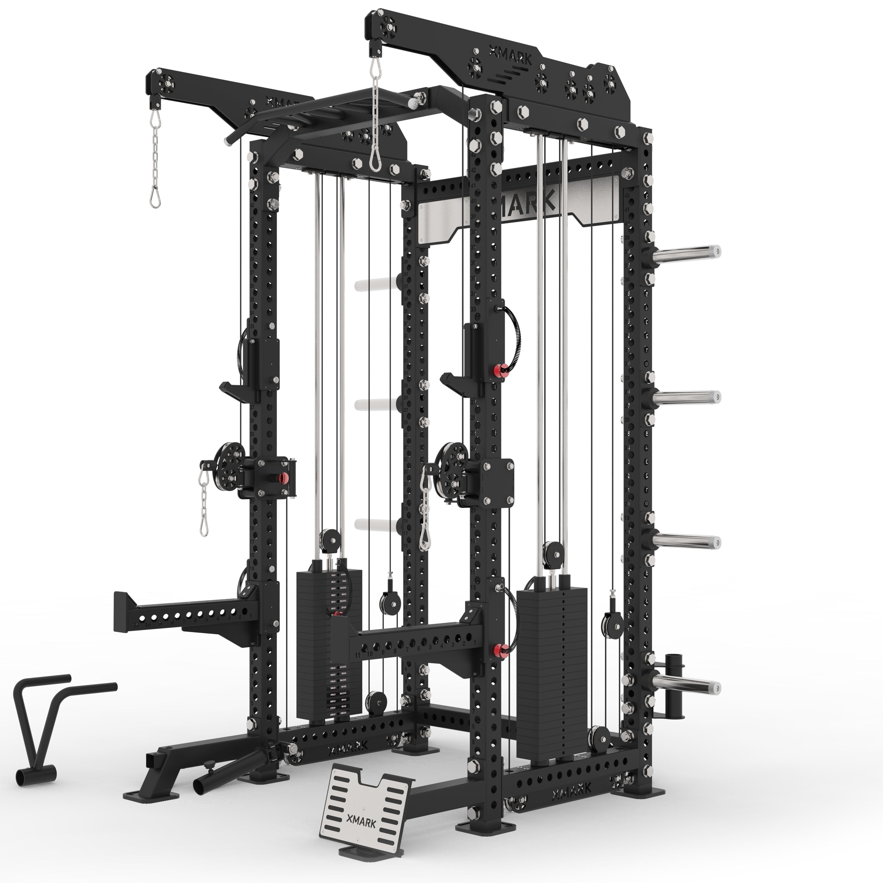Commercial Half Rack Functional Trainer, Dual 220-Pound Stacks