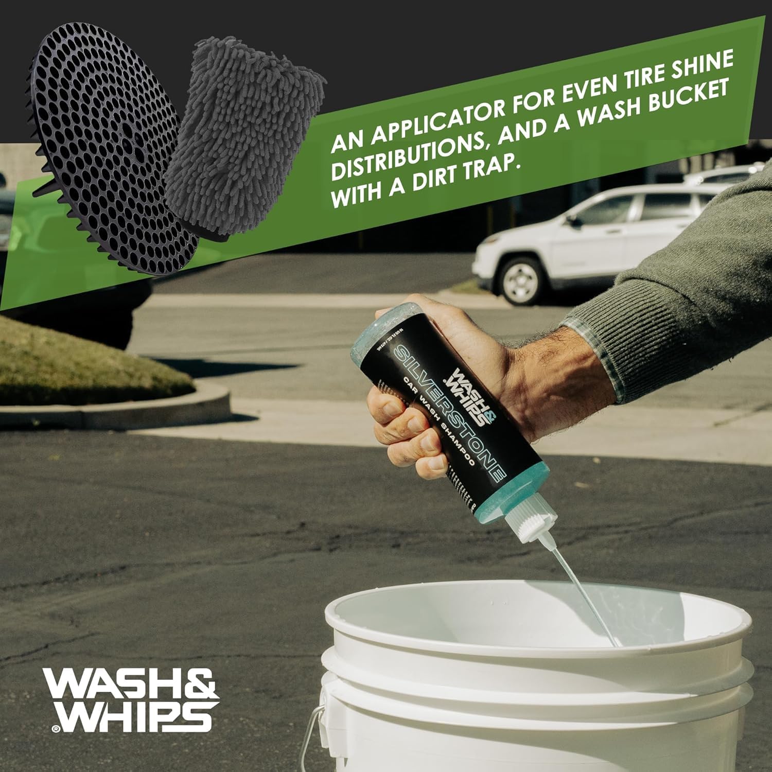 Car Wash Kit - 3-Gallon Bucket with Particle Interceptor Trap, Shampoo, Chenille Mitt & Microfiber Soft Towel, 5pcs - Garage Rebel