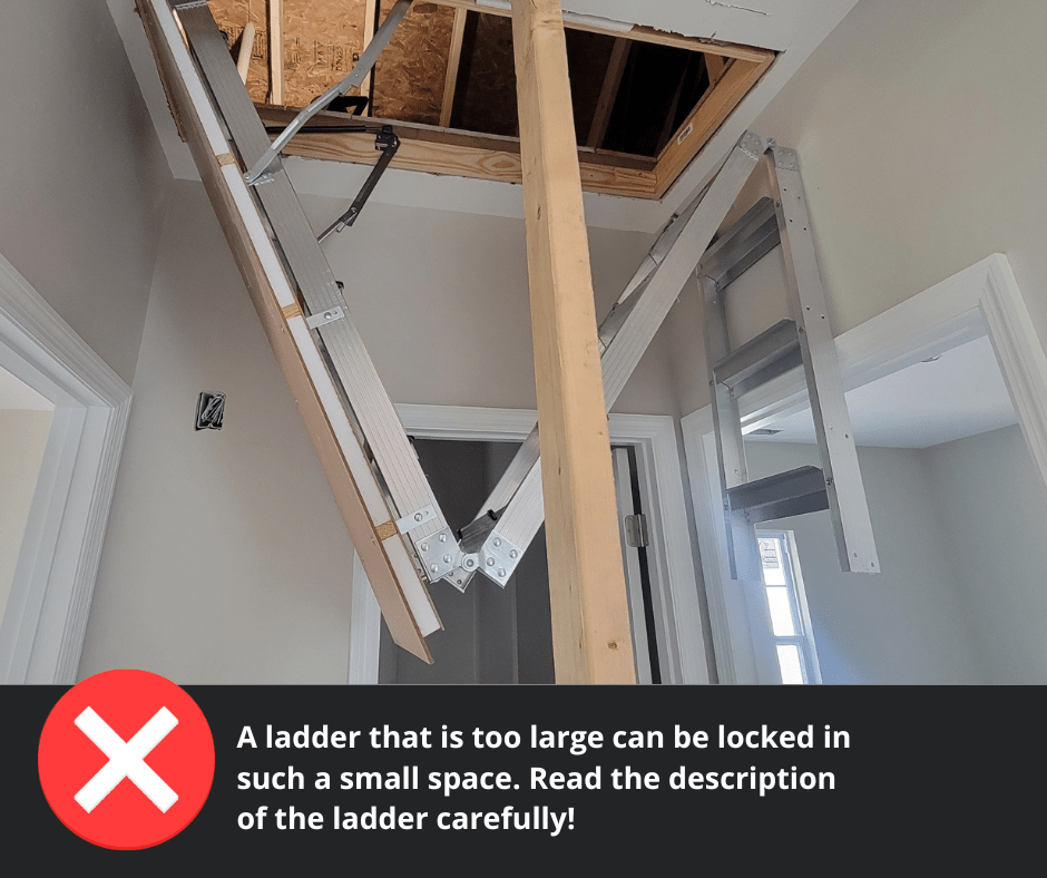 COMP Metal Insulated Scissors Attic Ladder 9 ft - 9.5 ft (Rough Opening: 24.25" x 39.75") with 352 - lb Load Capacity - Garage Rebel