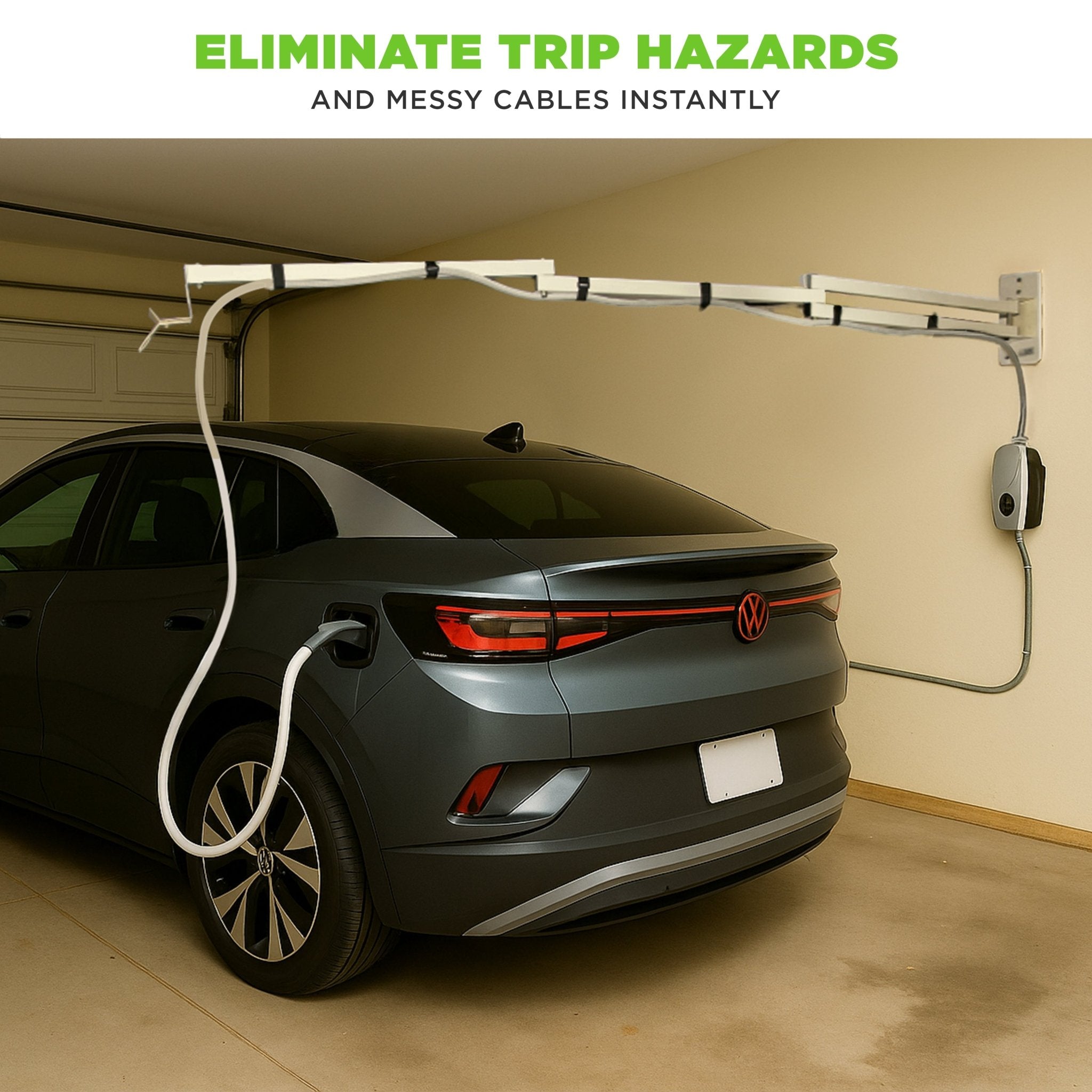 EV Hover v4 - Electric Vehicle Cable Management System (Up to 9 1/4 ft with the extender)