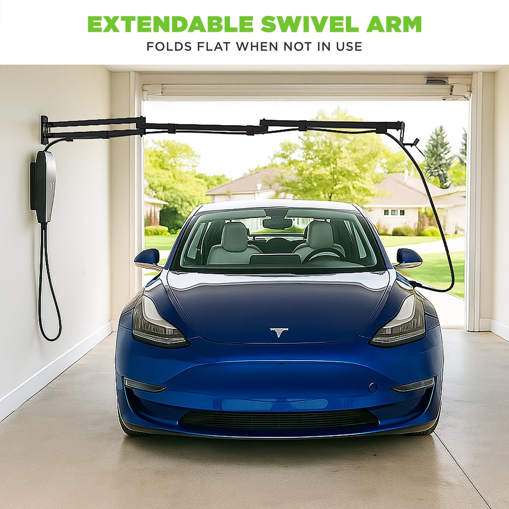 EV Hover v4 - Electric Vehicle Cable Management System (Up to 9 1/4 ft with the extender)