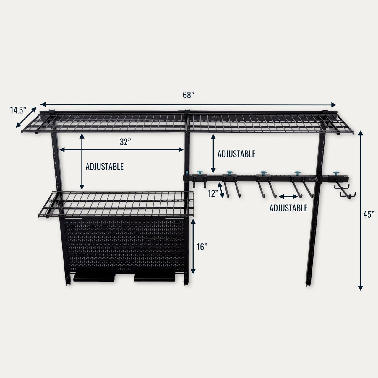 G - Tool Pro | Adjustable Wall Storage System | Holds 500 lbs - Garage Rebel