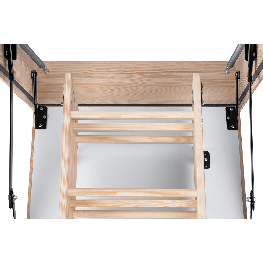 GLOB Wood Insulated Folding Attic Ladder 8 ft - 9.18 ft (Rough Opening: 22.25" x 43.75") with 352 - lb Load Capacity - Garage Rebel