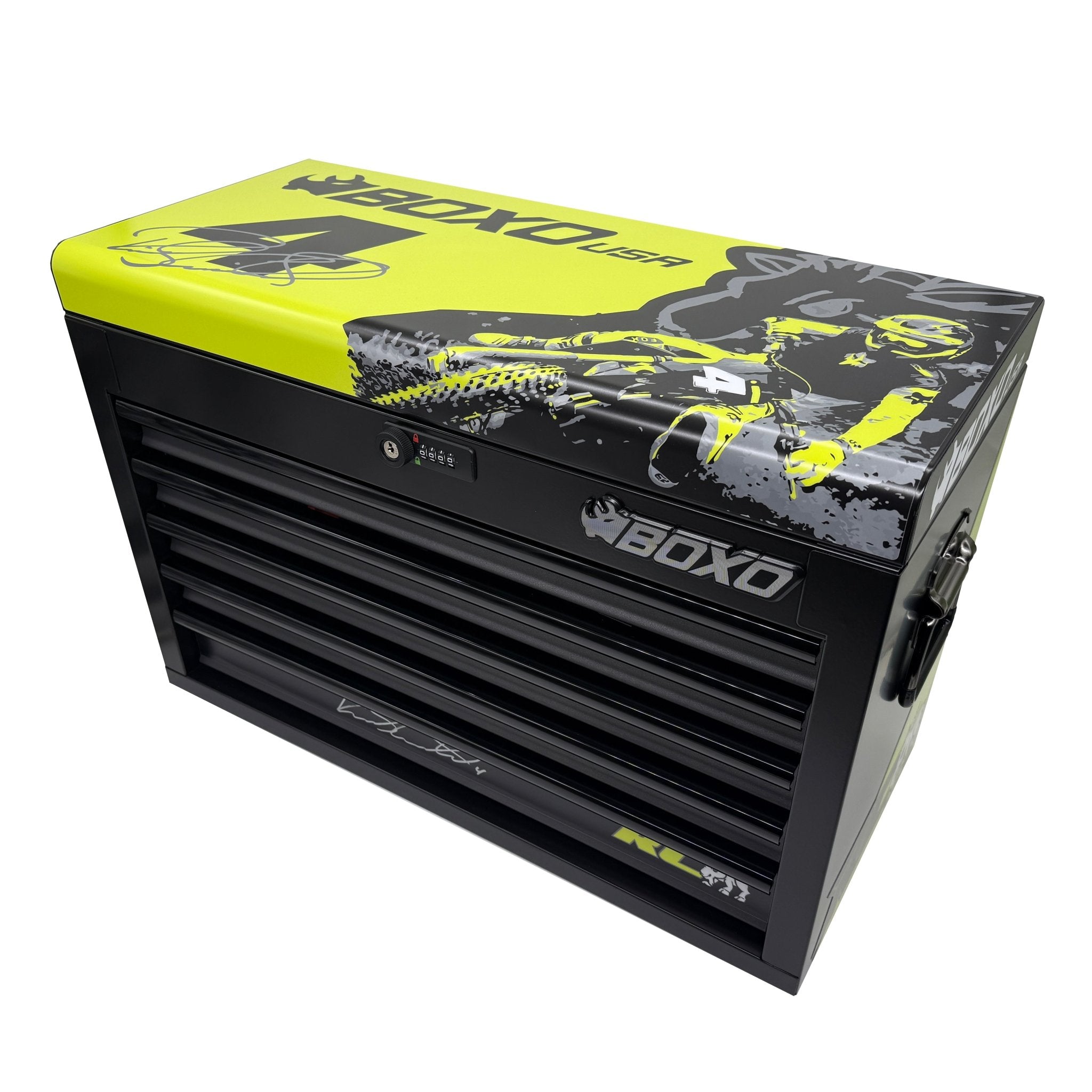 MotoBox | New Ricky Carmichael 26" 5 - Drawer Portable Tool Box with 103 - Piece Metric Motorcycle Tool Set - Garage Rebel