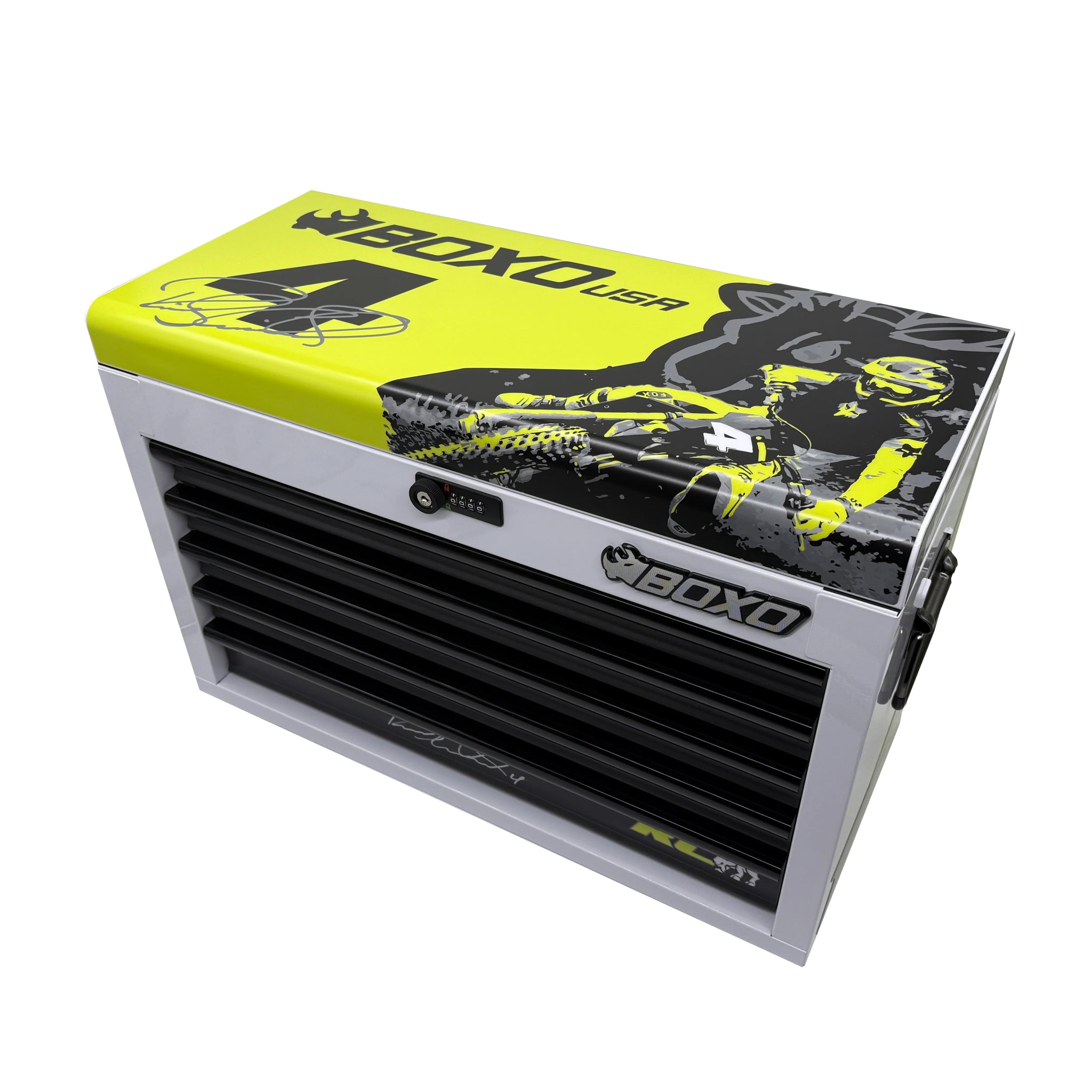 MotoBox | New Ricky Carmichael 26" 5 - Drawer Portable Tool Box with 103 - Piece Metric Motorcycle Tool Set - Garage Rebel