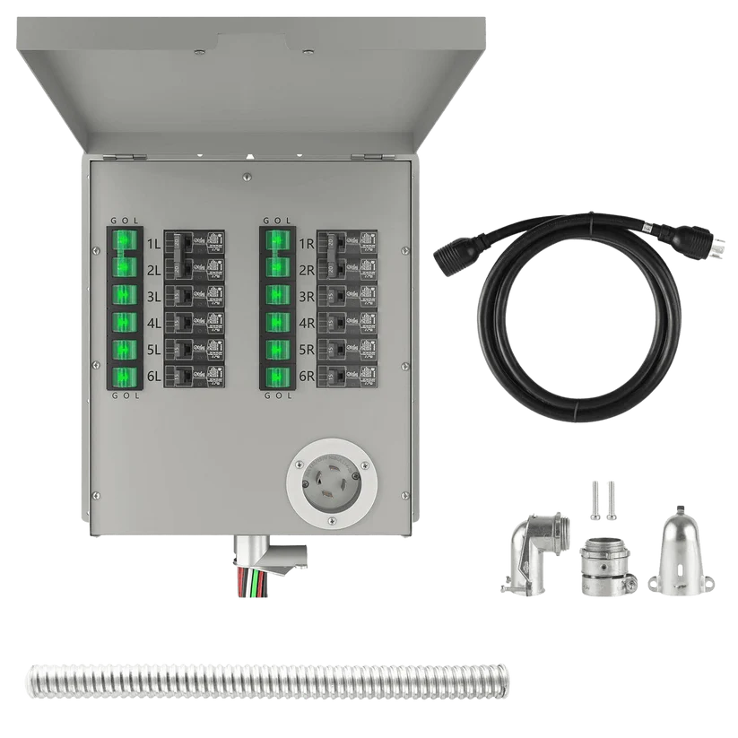 12-Circuit 120/240V 30A Non-Automatic Transfer Switch