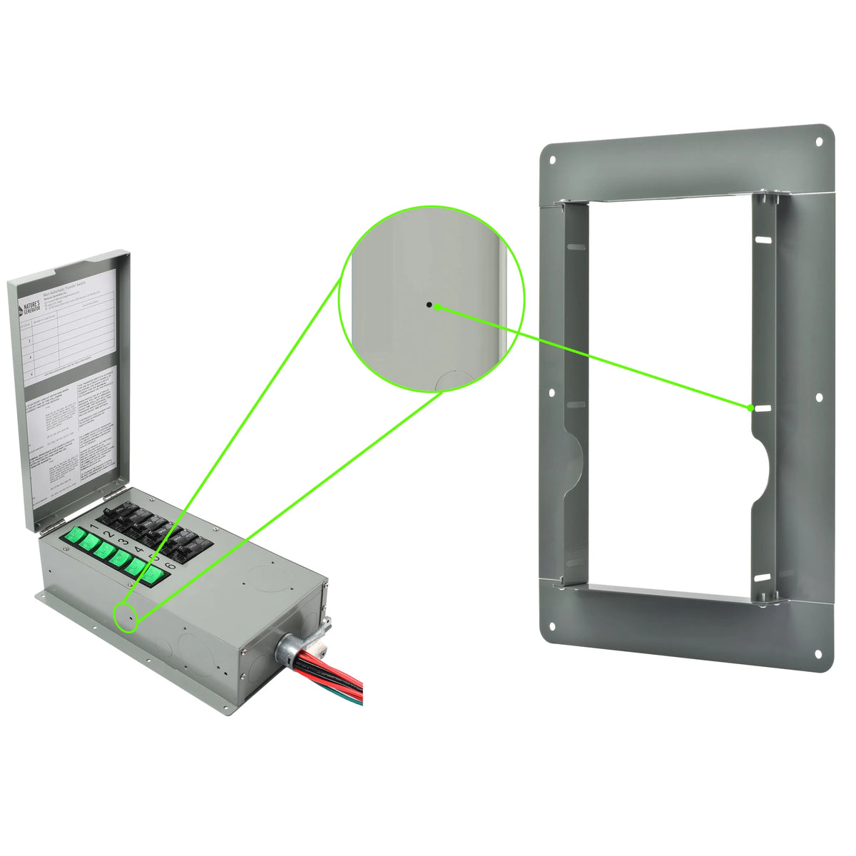 Nature's Generator 4 or 6 Circuit Manual Transfer Switch Flush Mount - Garage Rebel