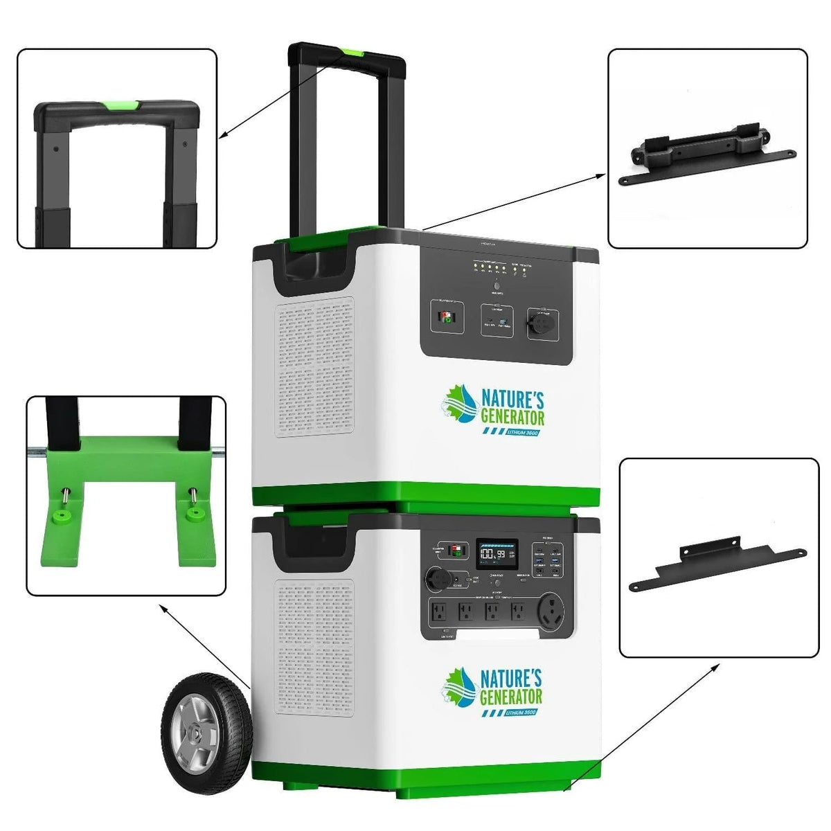 Nature's Generator Lithium 3600 / 6000 Heavy Duty Cart - Garage Rebel
