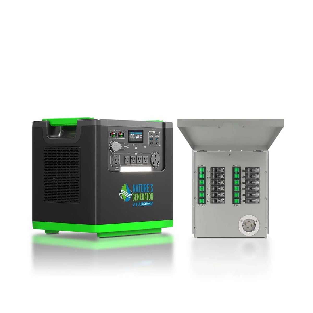 Nature's Generator Lithium 6000 and Transfer Switch - Garage Rebel