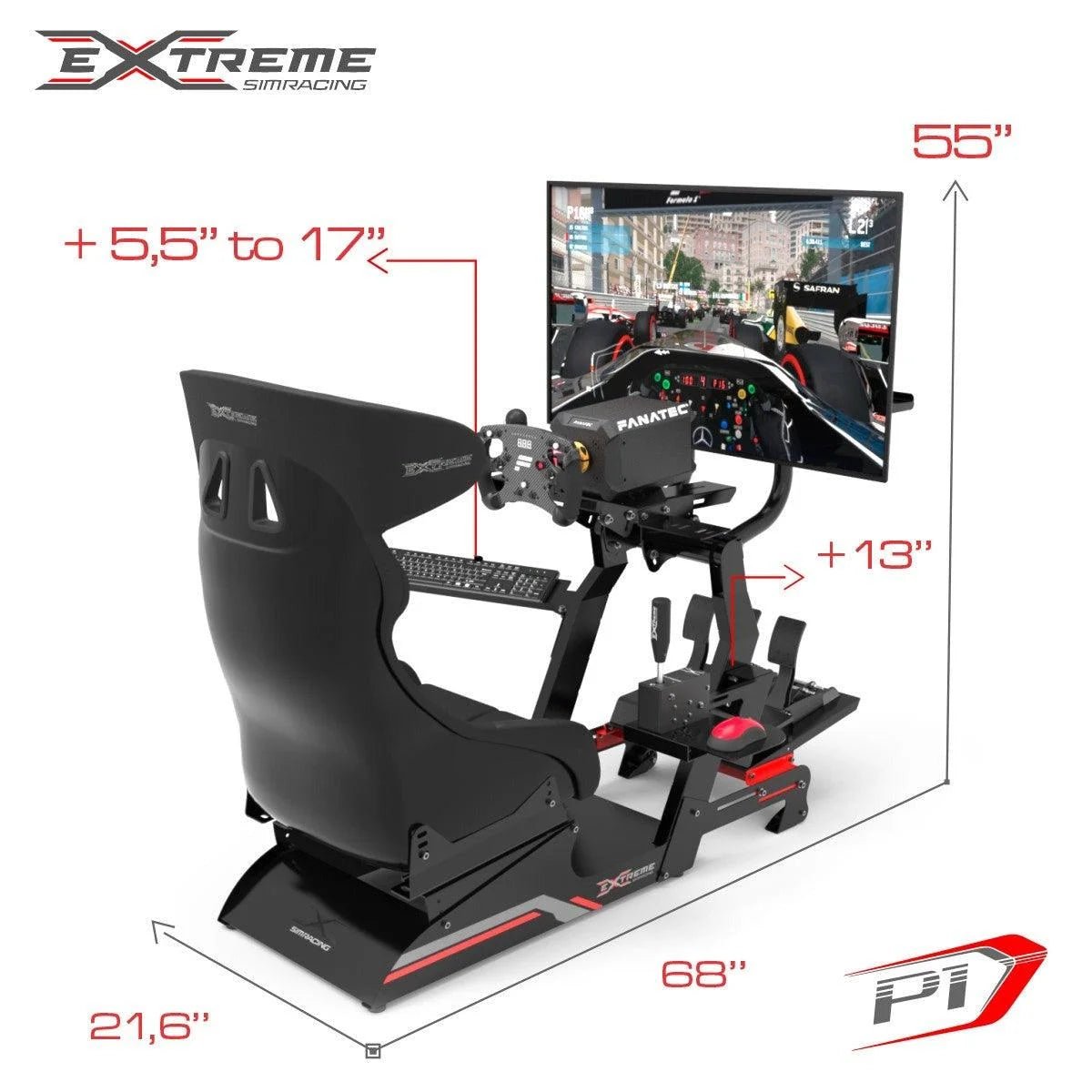 SIM RACING COCKPIT P1 3.0 FULL ACCESSORIES - Garage Rebel