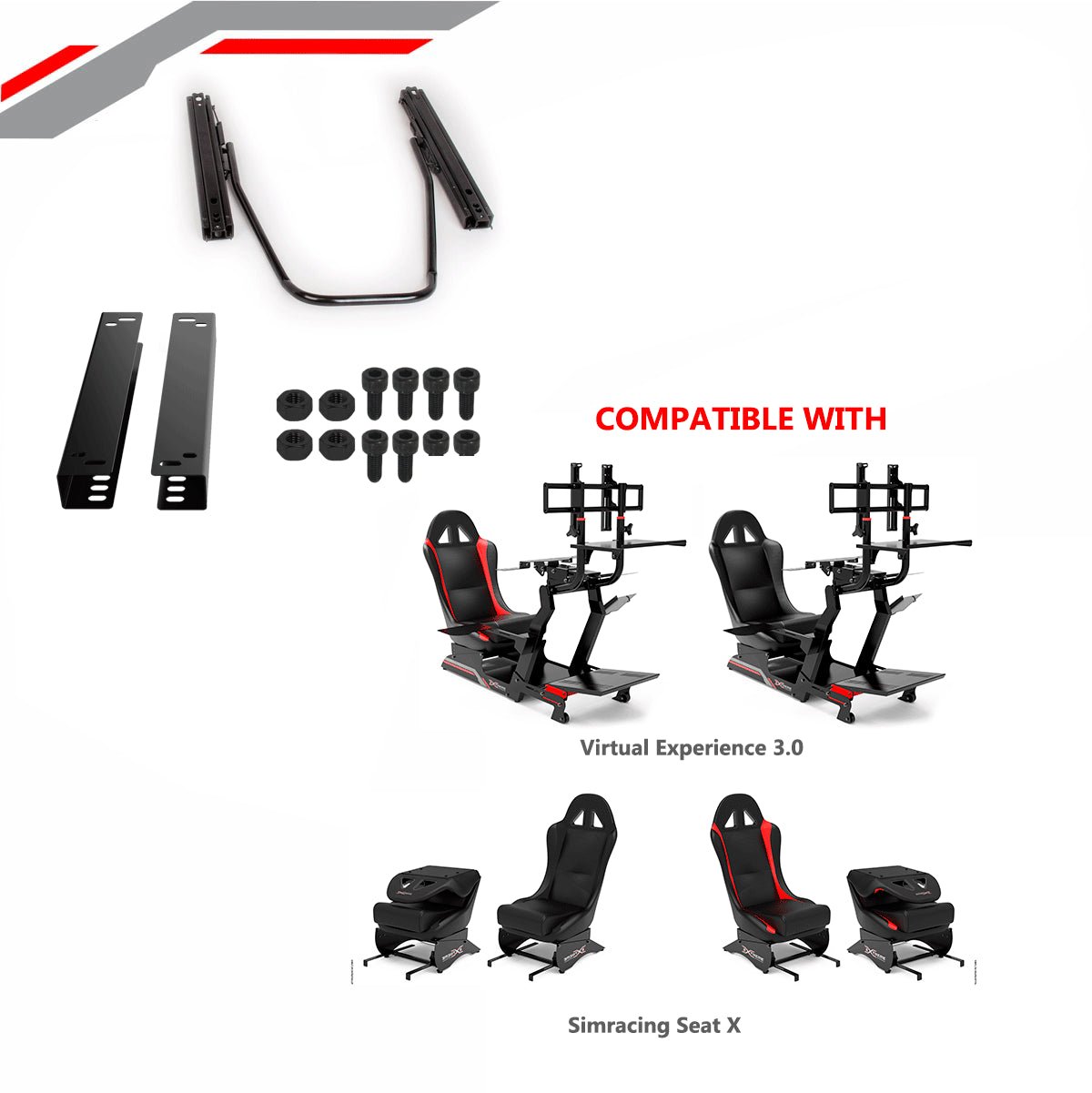 Sim Racing RAIL ADJUSTMENT UPGRADE KIT FOR VIRTUAL EXPERIENCE 3.0 / SIM RACING SEAT X - Garage Rebel