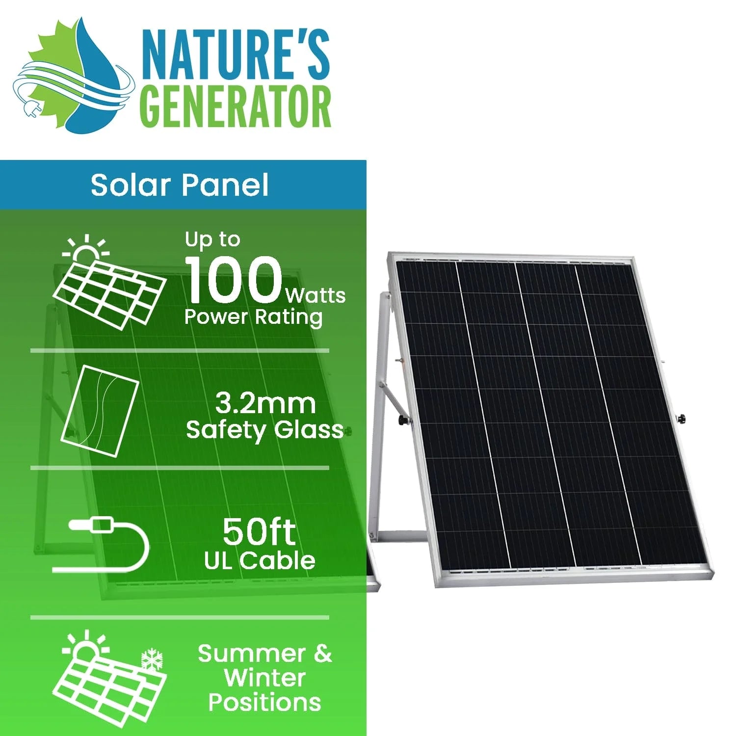 200W Rigid Solar Panels w/ cable and connector