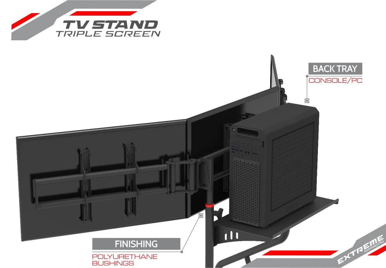 TRIPLE SCREEN TV STAND - Garage Rebel